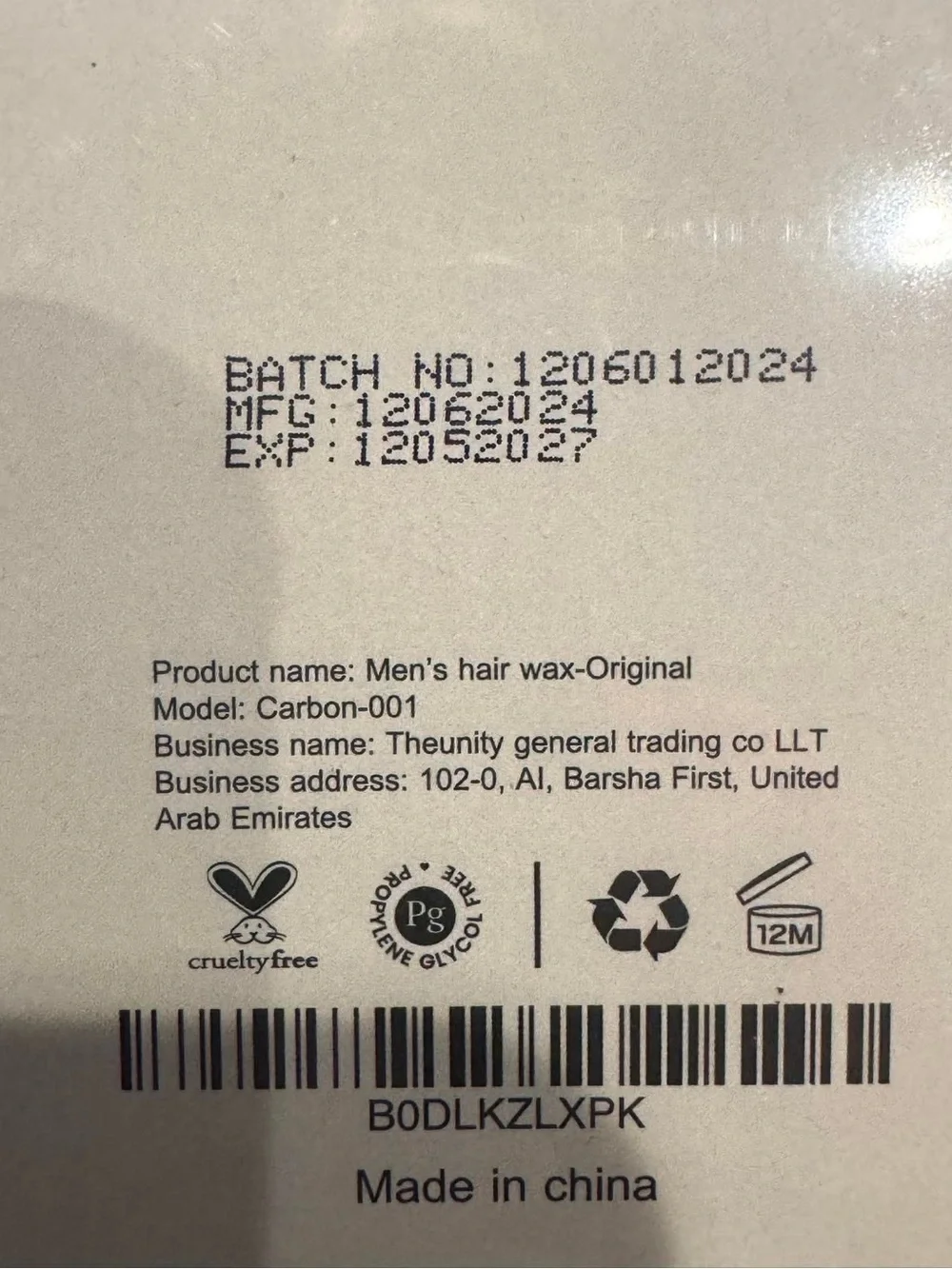 CARBON Men’s Hair Wax - Premium Strong Hold